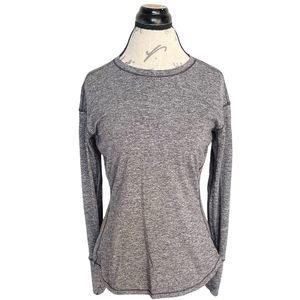 Avia Womens Blouse Size 4-6 Size Small  Long Sleeves Dumb Hole Gray  Activewear
